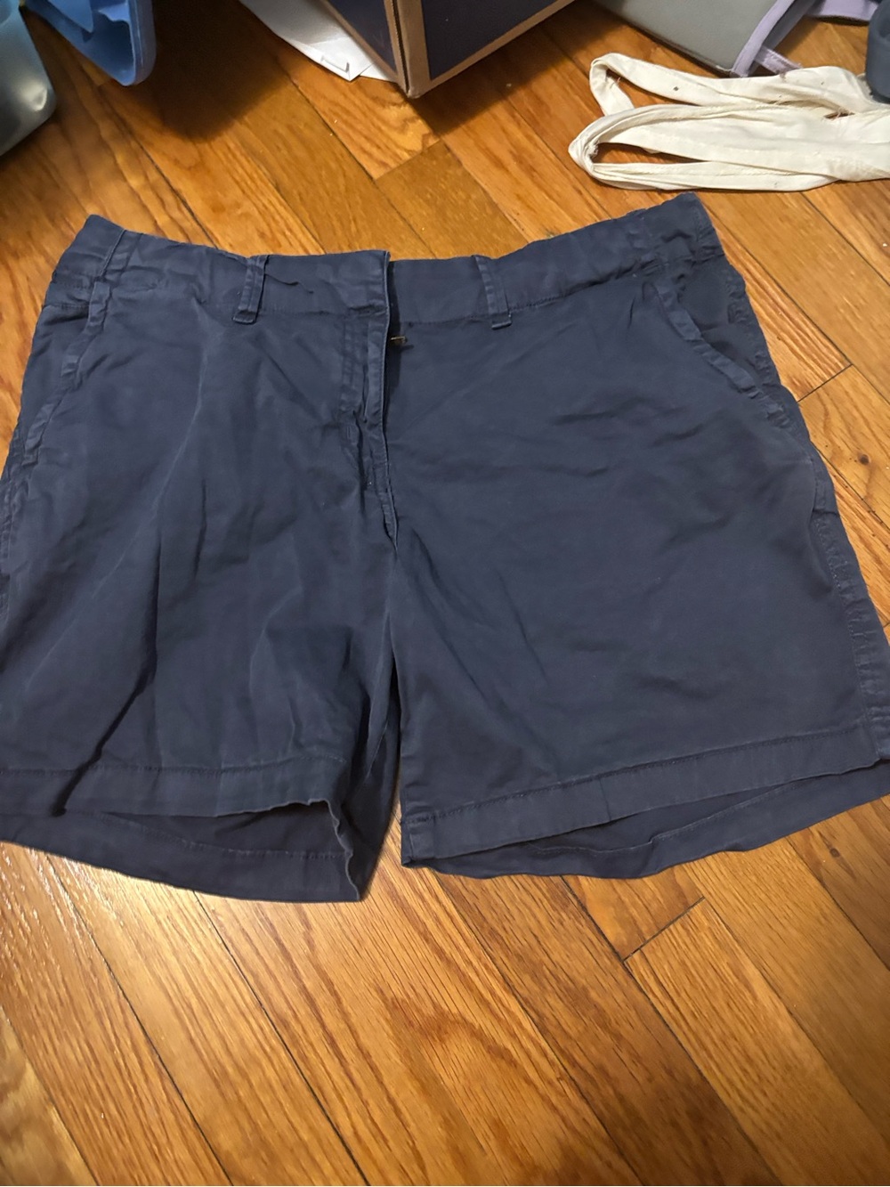 Women’s Navy Casual Cotton-Blend Shorts